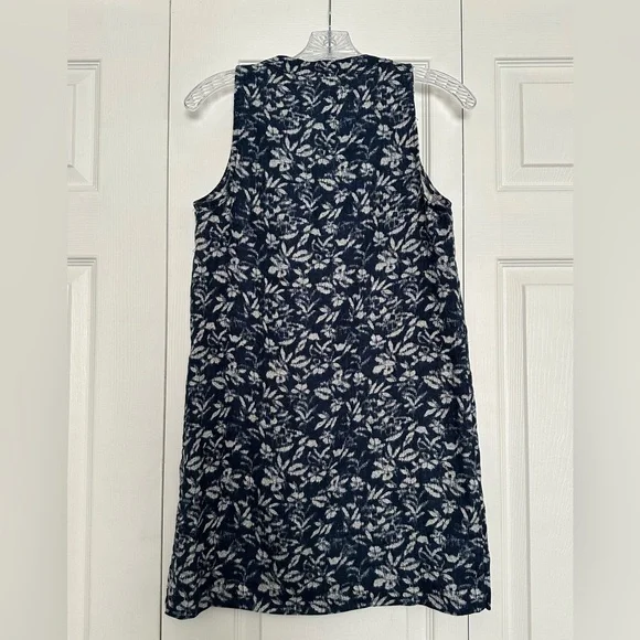 Faherty Alston Dress Juniper Ikat Floral - Blue & White Floral Sleeveless - NWOT - Picture 4 of 5